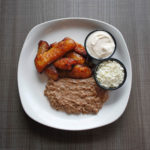 Beans, Sour Cream, Cheese and Plantains